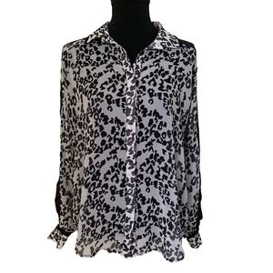 Nasty Gal Black and White Print Top Small